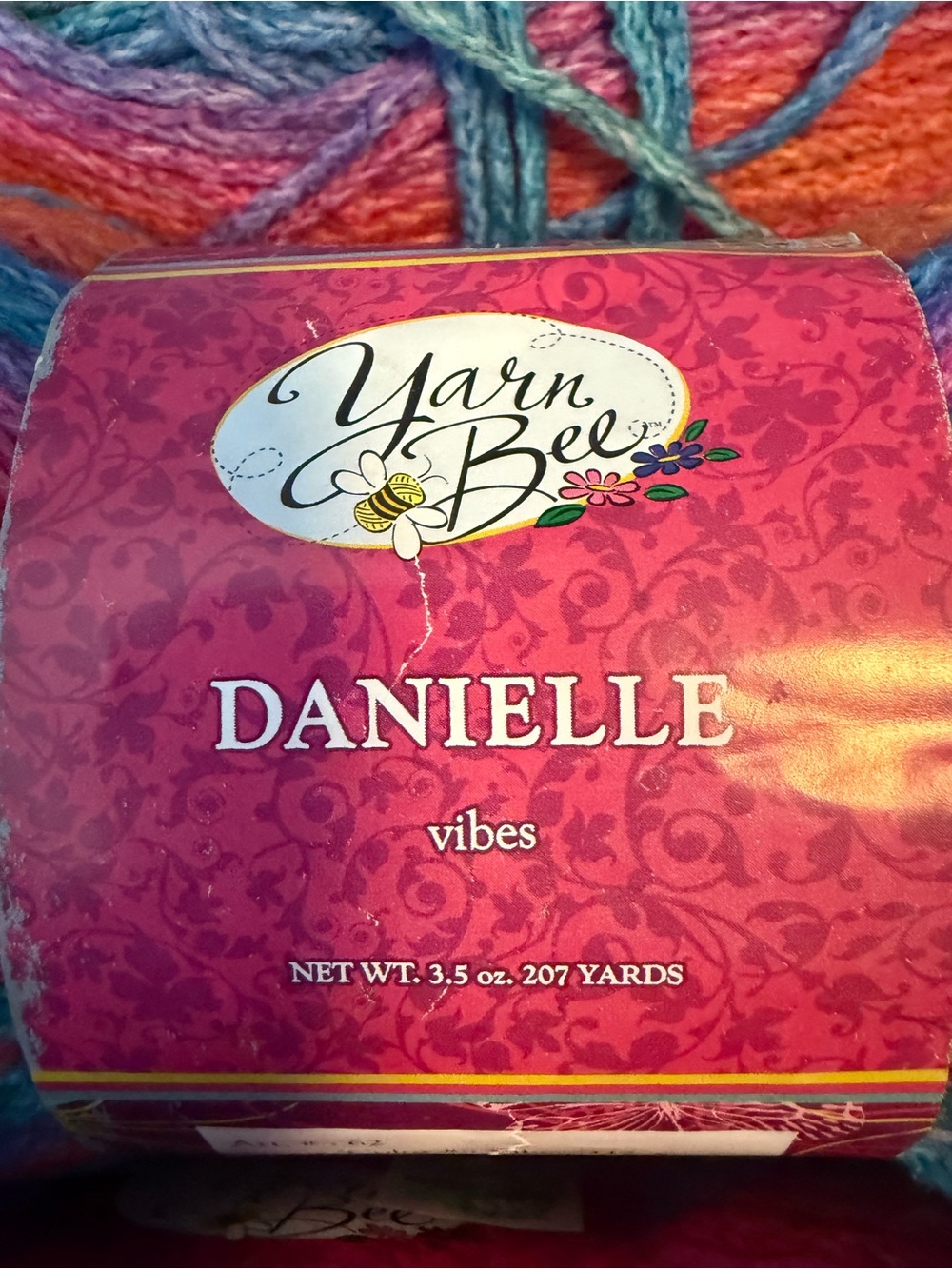 Danielle Multicolor Vibes Yarn - Pink/Blue/Orange lot of 3 - Picture 2 of 5